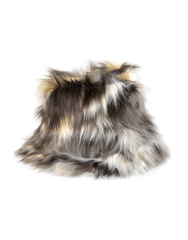 Multicolor Acrylic Fur Women Bucket Hat Dolce & Gabbana