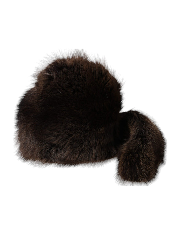 Women Brown Raccoon Fur Bucket Hat Dolce & Gabbana