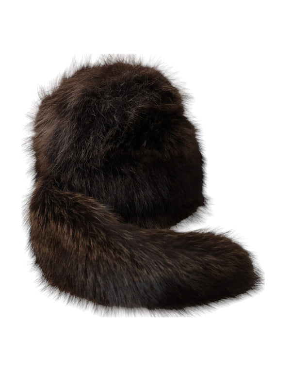 Women Brown Raccoon Fur Bucket Hat Dolce & Gabbana