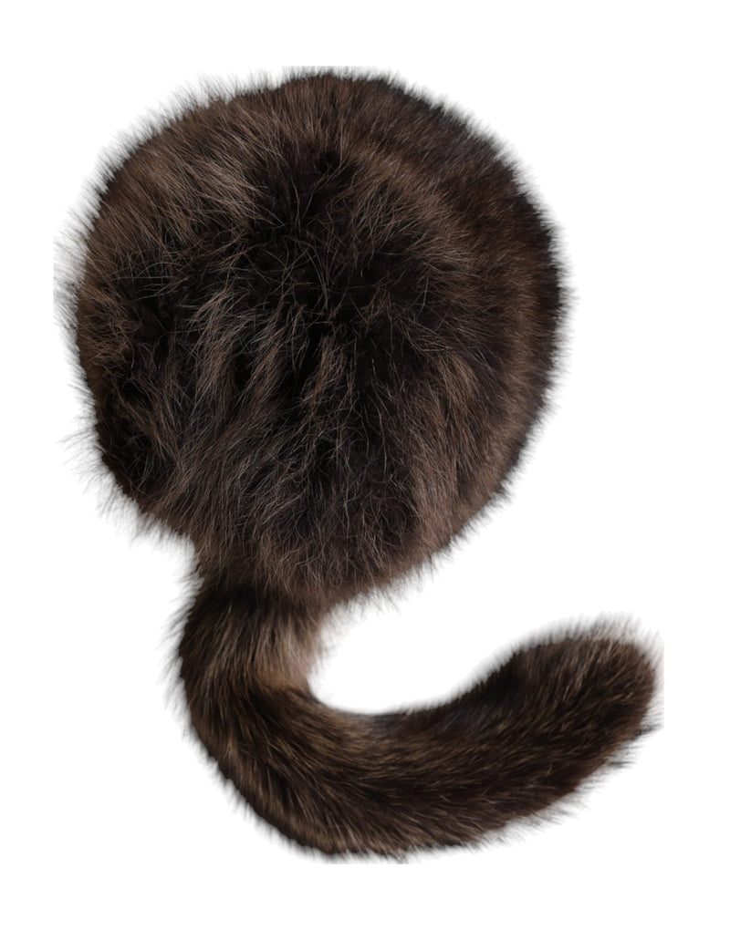 Women Brown Raccoon Fur Bucket Hat Dolce & Gabbana