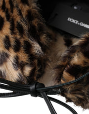 Multicolor Leopard Fur Trapper Women Hat Dolce & Gabbana