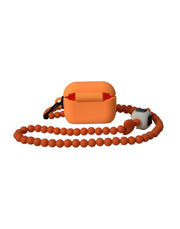 Orange Silicone Rubber Logo Beaded Strap Airpods Case Dolce & Gabbana