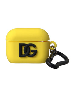 Yellow Silicone Logo Embossed Airpods Case Dolce & Gabbana