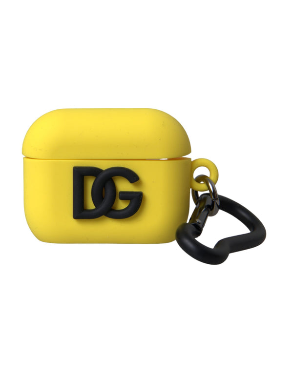 Yellow Silicone Logo Embossed Airpods Case Dolce & Gabbana