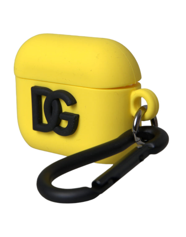 Yellow Silicone Logo Embossed Airpods Case Dolce & Gabbana