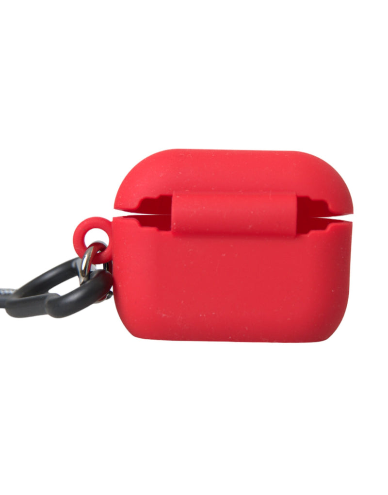 Red Silicone Rubber Logo Embossed Airpods Case Dolce & Gabbana