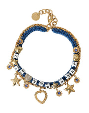 Gold Tone Brass Chain Iam The Star Bracelet Dolce & Gabbana