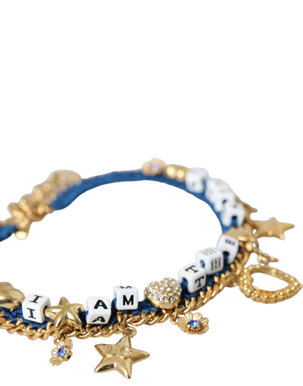 Gold Tone Brass Chain Iam The Star Bracelet Dolce & Gabbana