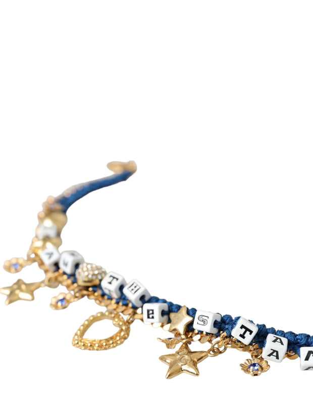 Gold Tone Brass Chain Iam The Star Bracelet Dolce & Gabbana