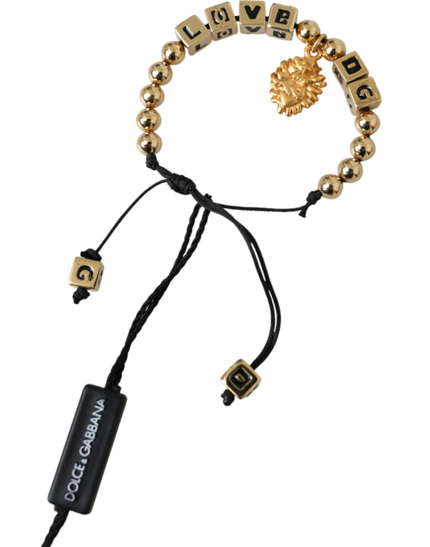 Gold Beaded LOVE DG Charm Fashion Bracelet Dolce & Gabbana