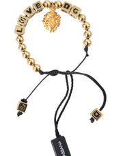 Gold Beaded LOVE DG Charm Fashion Bracelet Dolce & Gabbana