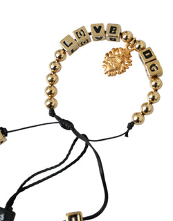 Gold Beaded LOVE DG Charm Fashion Bracelet Dolce & Gabbana