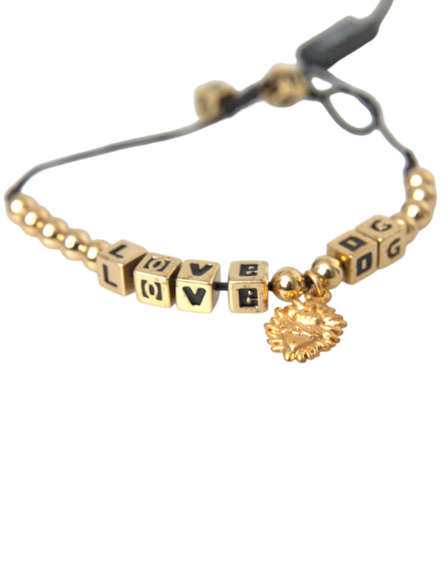 Gold Beaded LOVE DG Charm Fashion Bracelet Dolce & Gabbana