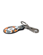 Camouflage Leather DG Logo Round Metal Keyring Keychain Dolce & Gabbana