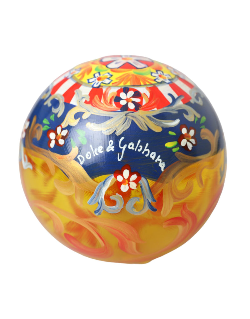 Gold Tone Carretto Print Round Ornament Christmas Ball Dolce & Gabbana