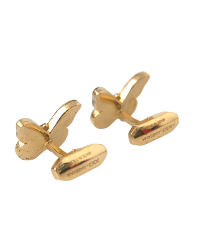 Gold Tone Brass Butterfly Enamel Men Cufflink Dolce & Gabbana