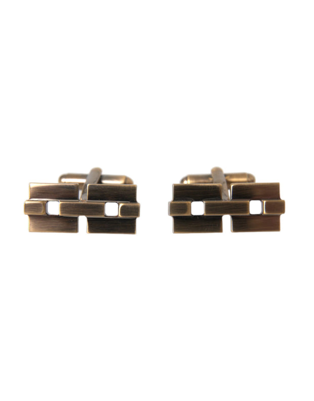 Gold Plated Brass Square Pin Men Cufflinks Dolce & Gabbana