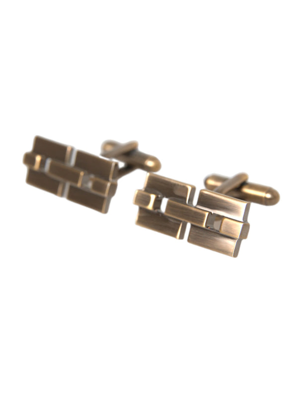 Gold Plated Brass Square Pin Men Cufflinks Dolce & Gabbana