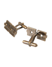 Gold Plated Brass Square Pin Men Cufflinks Dolce & Gabbana