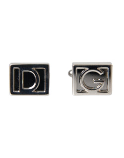 Silver Plated Metal Brass DG Logo Pin Cufflinks Dolce & Gabbana