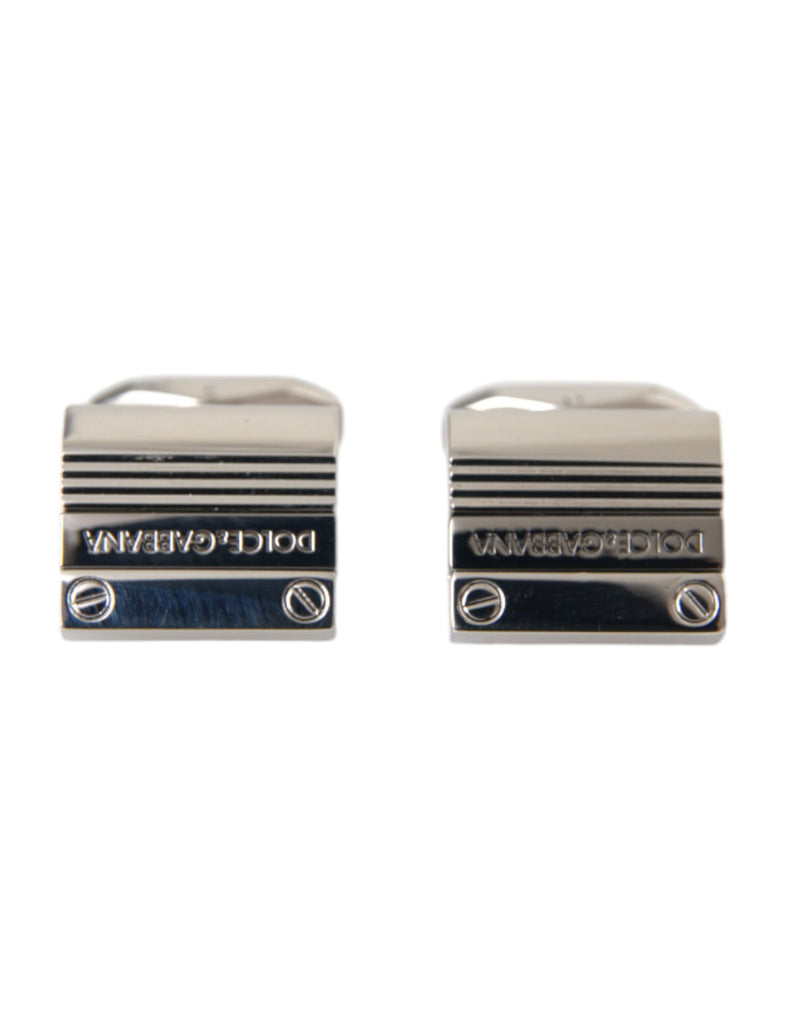 Silver Plated Metal Brass DG Logo Pin Cufflinks Dolce & Gabbana