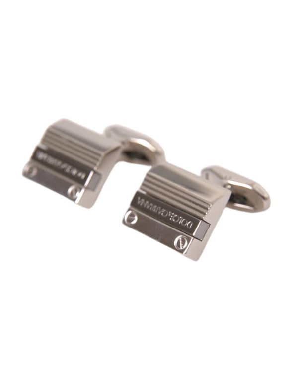 Silver Plated Metal Brass DG Logo Pin Cufflinks Dolce & Gabbana