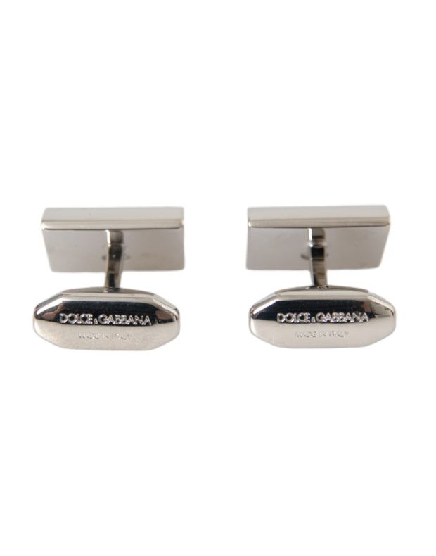 Silver Plated Metal Brass DG Logo Pin Cufflinks Dolce & Gabbana