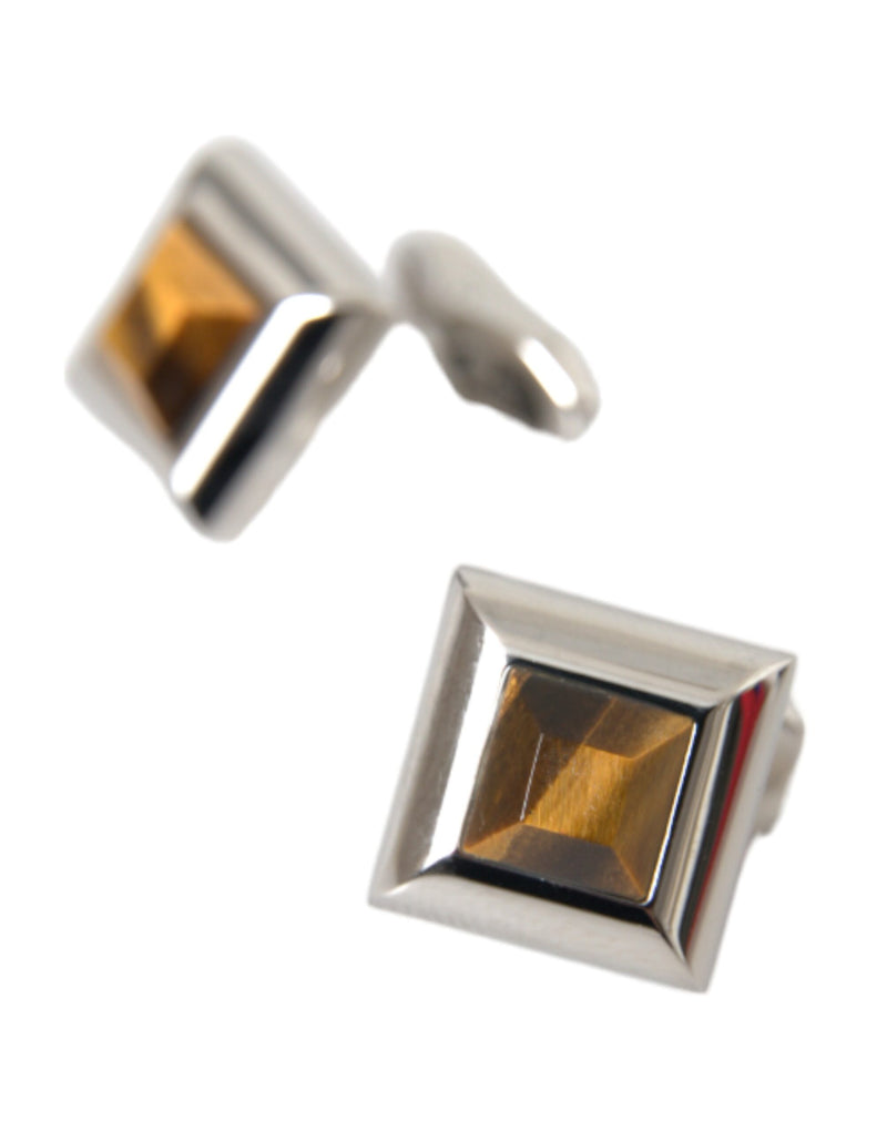 Silver Plated Brass Pin Crystal Cufflinks Dolce & Gabbana