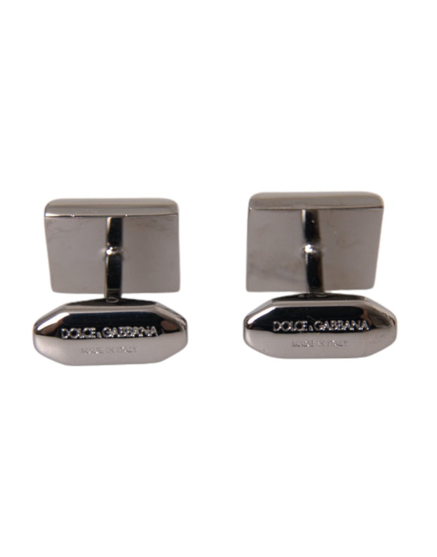 Silver Plated Brass Pin Crystal Cufflinks Dolce & Gabbana