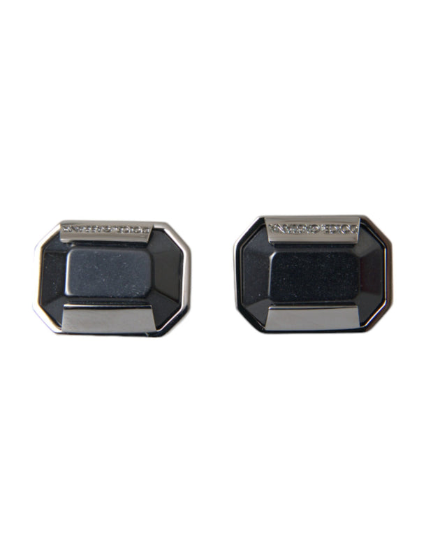 Silver Plated Brass Pin Crystal Cufflinks Dolce & Gabbana