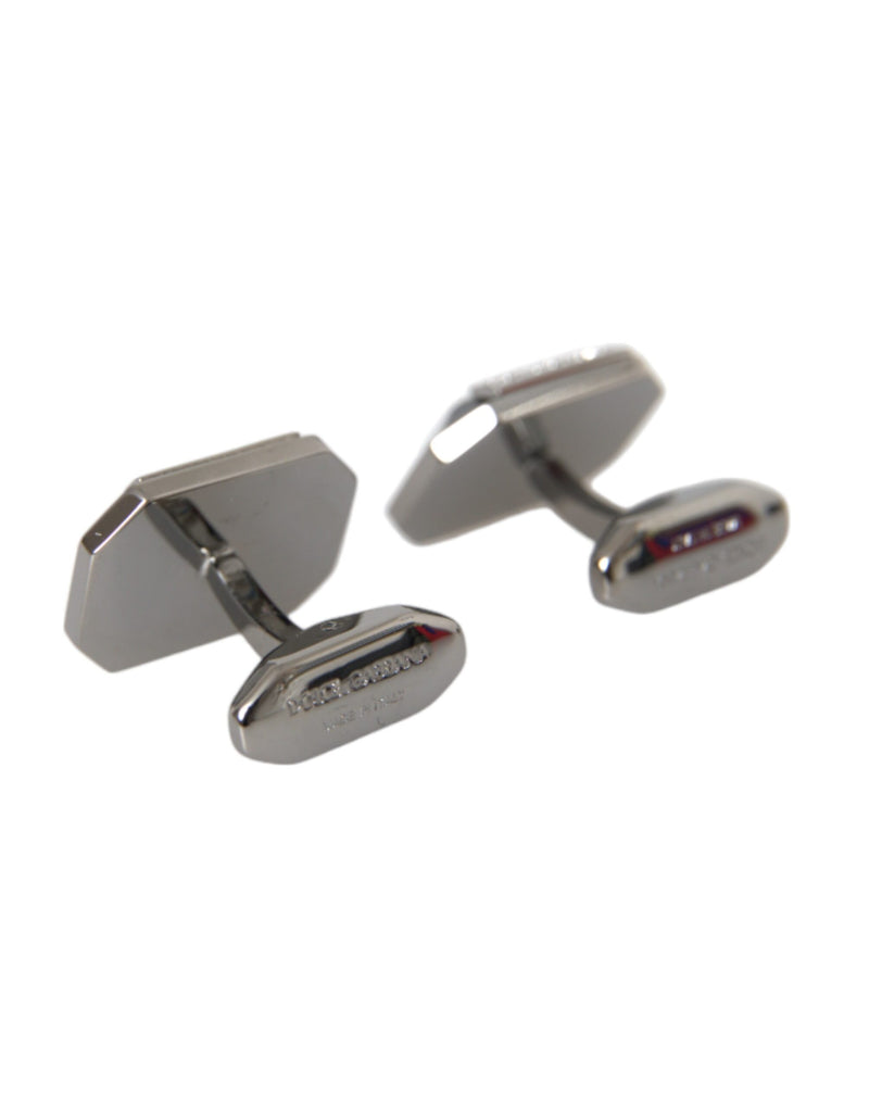 Silver Plated Brass Pin Crystal Cufflinks Dolce & Gabbana