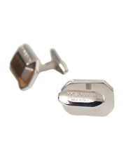 Silver Plated Brass Pin Crystal Cufflinks Dolce & Gabbana