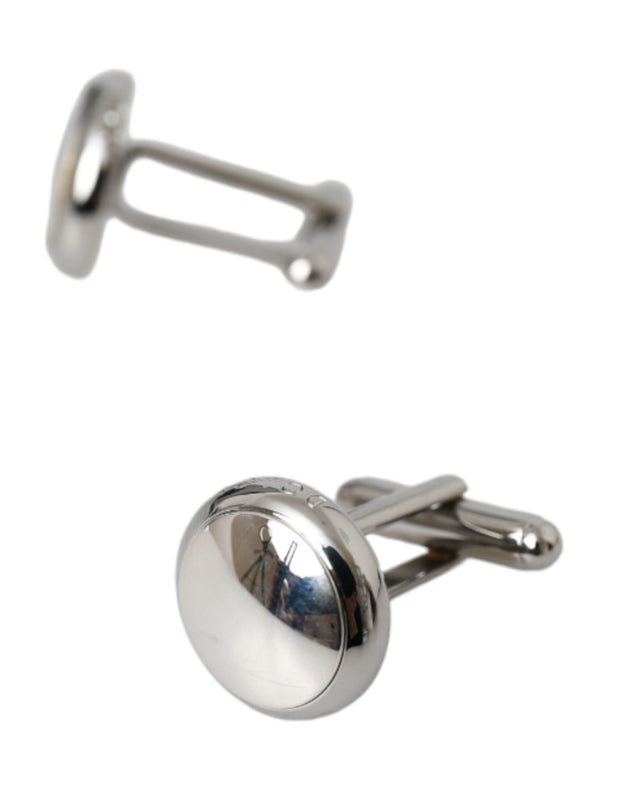 Silver Plated Brass Round Pin Men Cufflinks Dolce & Gabbana