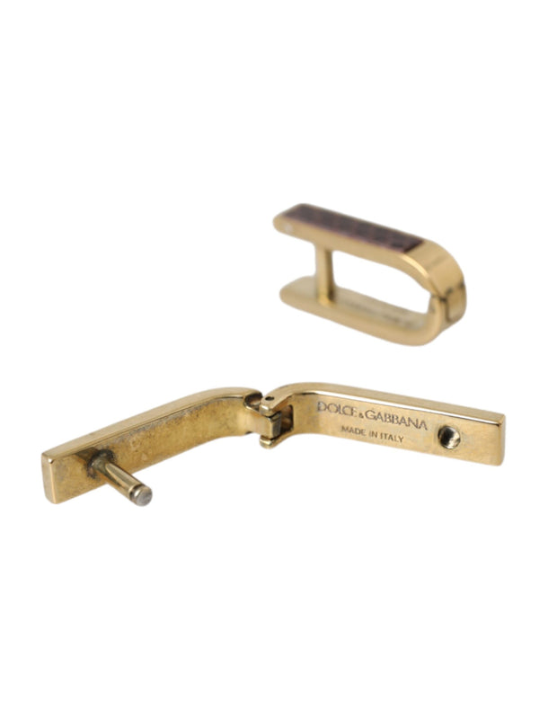 Gold Plated Metal Brass Pin Men Cufflinks Dolce & Gabbana