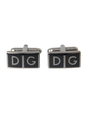 Silver Plated Metal Brass DG Logo Pin Cufflinks Dolce & Gabbana