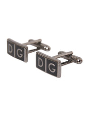 Silver Plated Metal Brass DG Logo Pin Cufflinks Dolce & Gabbana