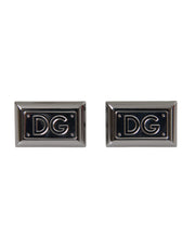 Silver Plated Metal Brass DG Logo Pin Cufflinks Dolce & Gabbana