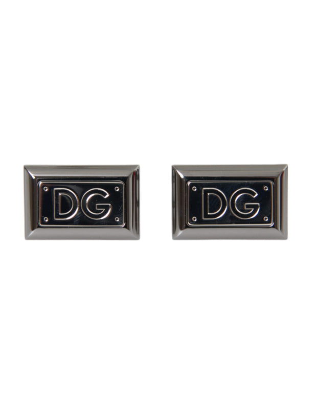 Silver Plated Metal Brass DG Logo Pin Cufflinks Dolce & Gabbana