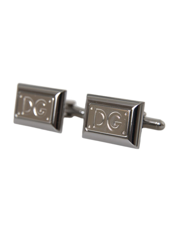 Silver Plated Metal Brass DG Logo Pin Cufflinks Dolce & Gabbana