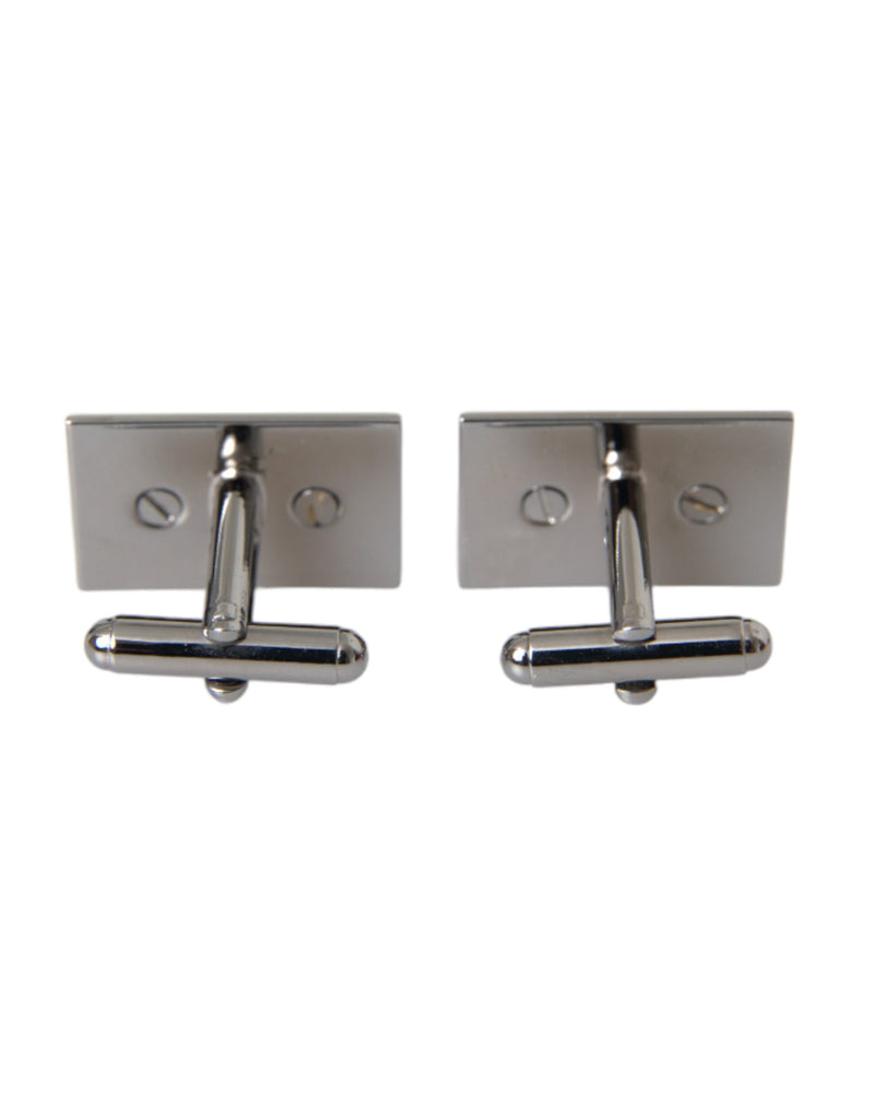 Silver Plated Metal Brass DG Logo Pin Cufflinks Dolce & Gabbana