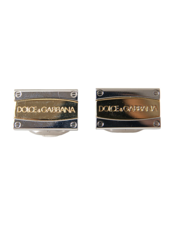 Silver Gold Plated Brass DG Logo Pin Cufflinks Dolce & Gabbana