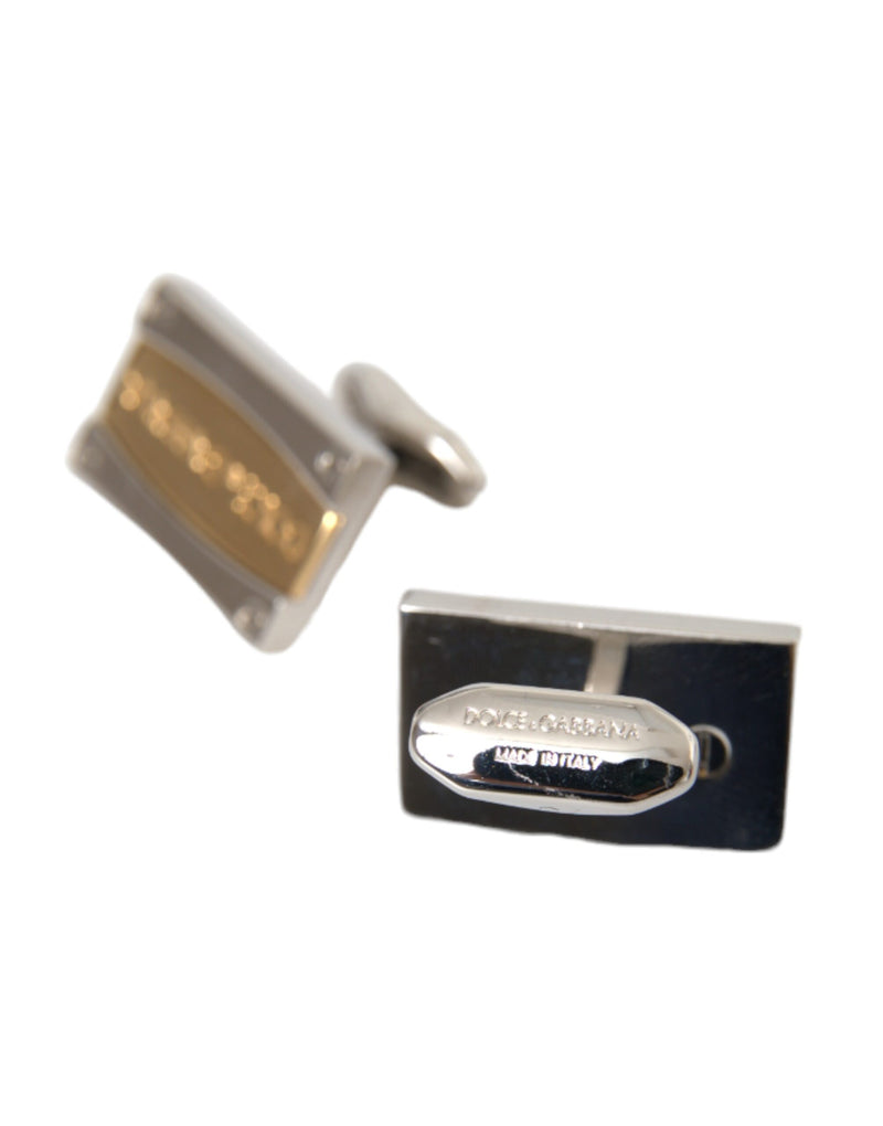 Silver Gold Plated Brass DG Logo Pin Cufflinks Dolce & Gabbana