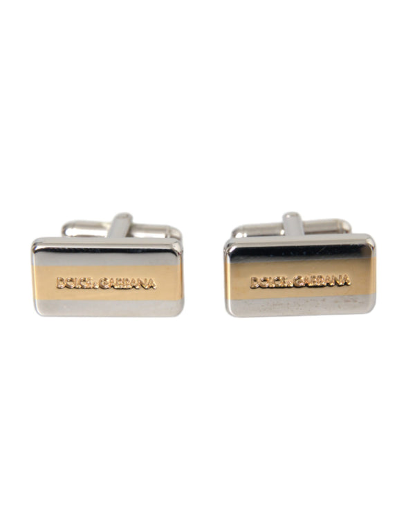 Silver Gold Plated Brass DG Logo Pin Cufflinks Dolce & Gabbana