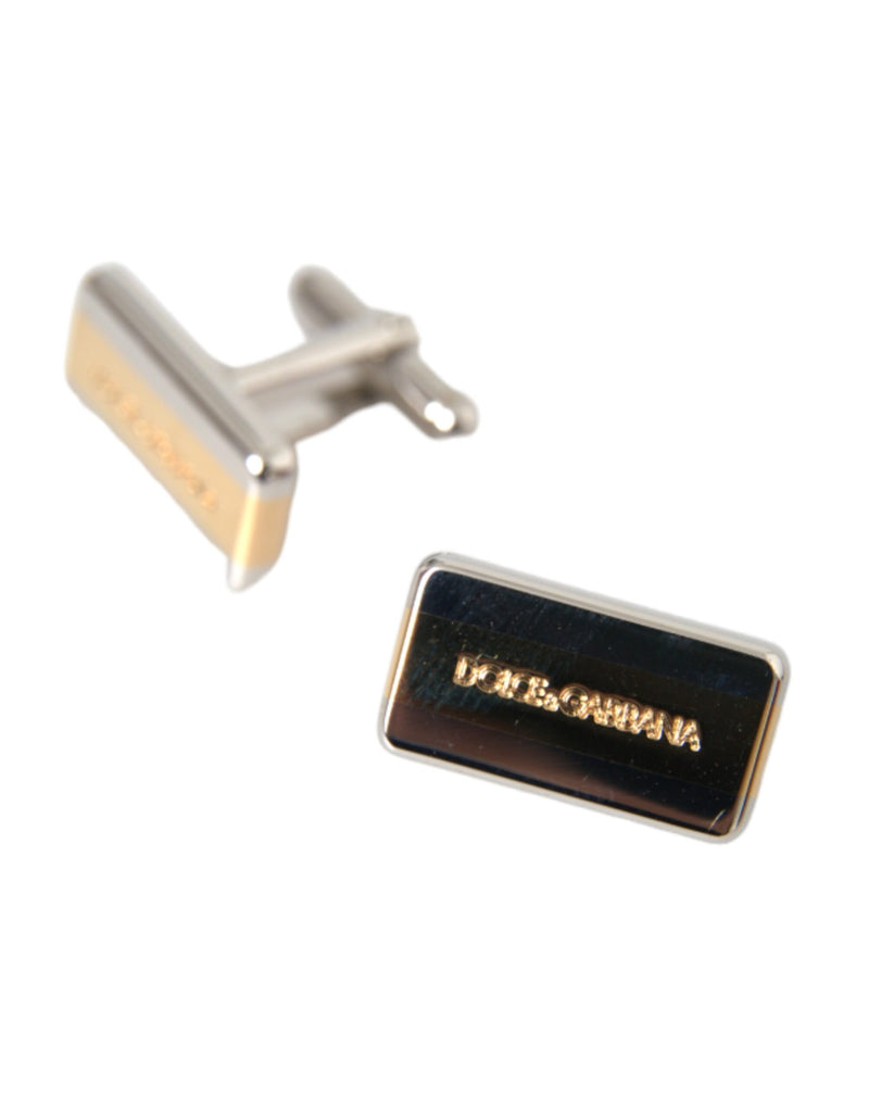 Silver Gold Plated Brass DG Logo Pin Cufflinks Dolce & Gabbana