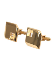 Gold Plated Metal Brass Square Pin Cufflinks Dolce & Gabbana