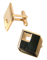 Gold Plated Metal Brass Square Pin Cufflinks Dolce & Gabbana