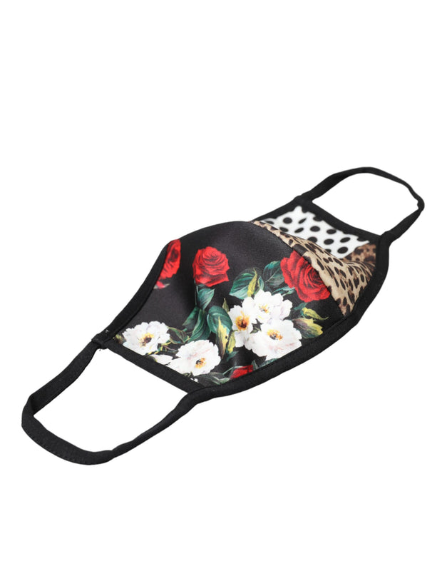 Multicolor Leopard Floral Elastic Ear Strap Face Mask Dolce & Gabbana