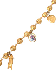 Gold Tone Chain Brass Beaded Statement Sicily Necklace Dolce & Gabbana