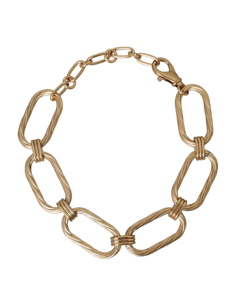 Gold Tone Brass Large Link Chain Jewelry Necklace Dolce & Gabbana