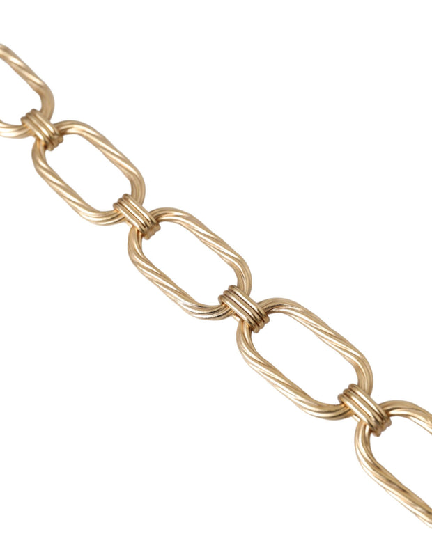 Gold Tone Brass Large Link Chain Jewelry Necklace Dolce & Gabbana